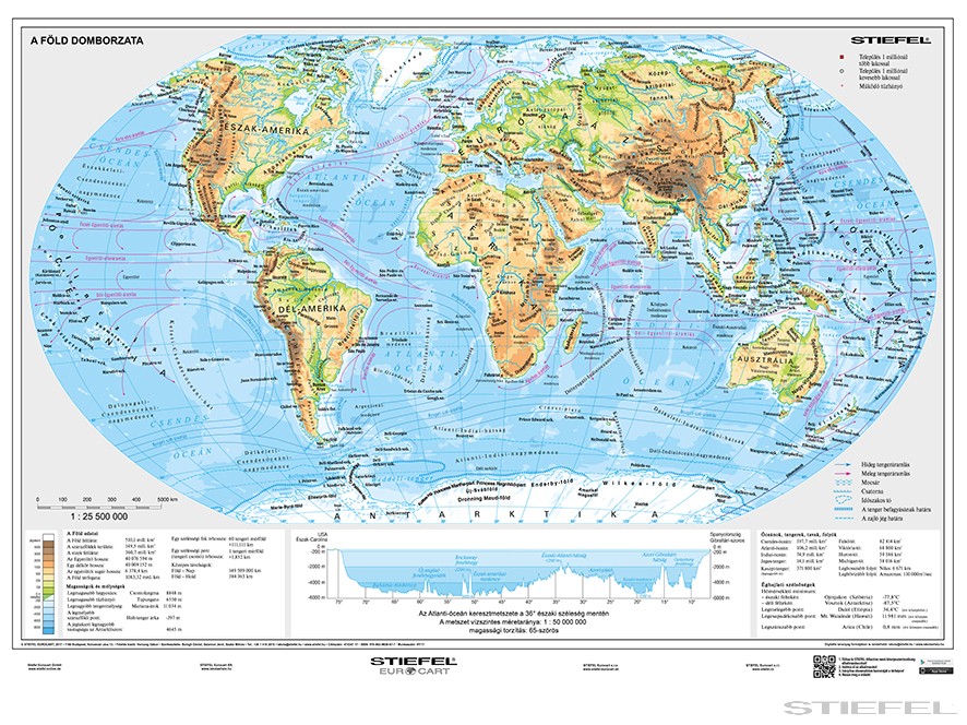 domborzati térkép világtérkép A Föld domborzati + országai DUO domborzati térkép világtérkép