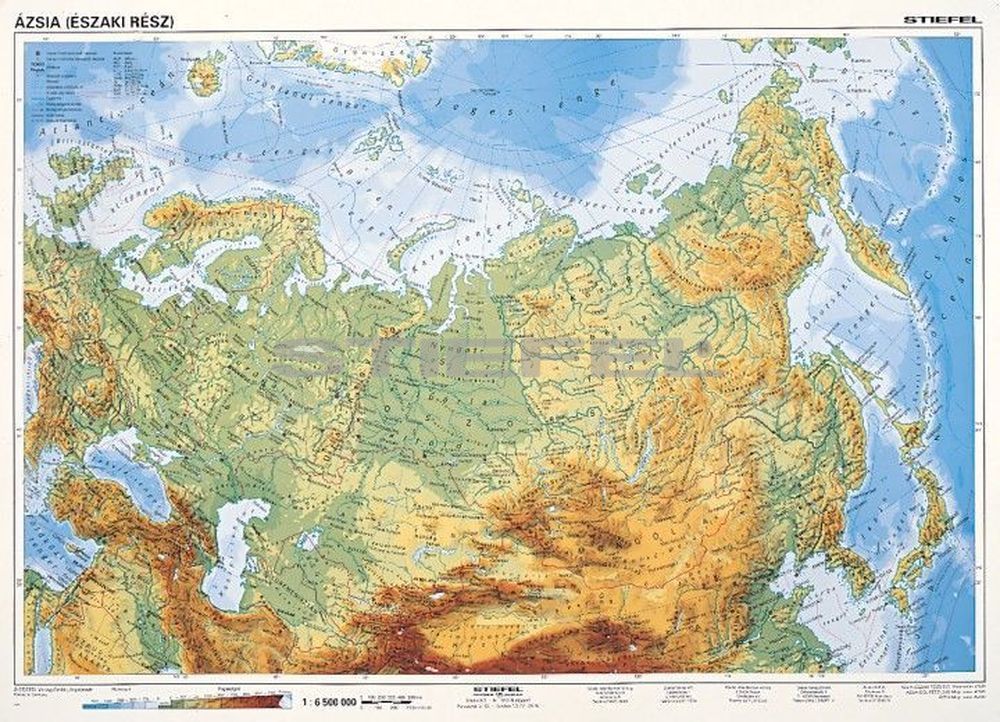 ázsia térkép domborzati Észak Ázsia, domborzati + politikai (F.Á.K. ) DUO ázsia térkép domborzati