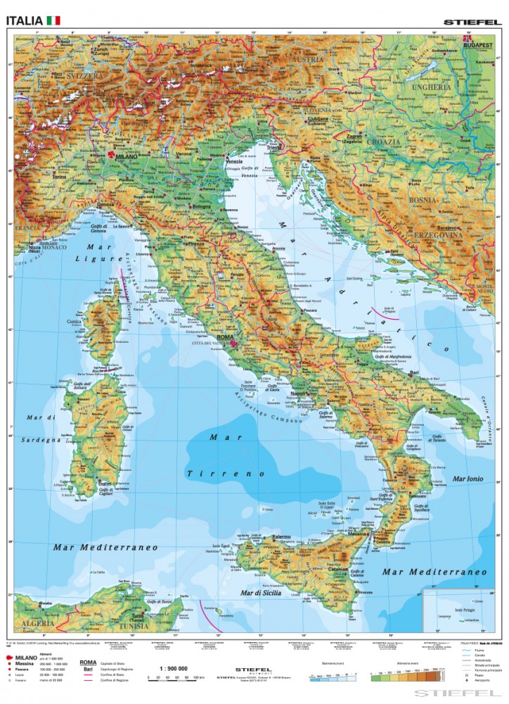 olaszország domborzati térkép Olaszország domborzati (olasz)   Iskolaellátó.hu olaszország domborzati térkép