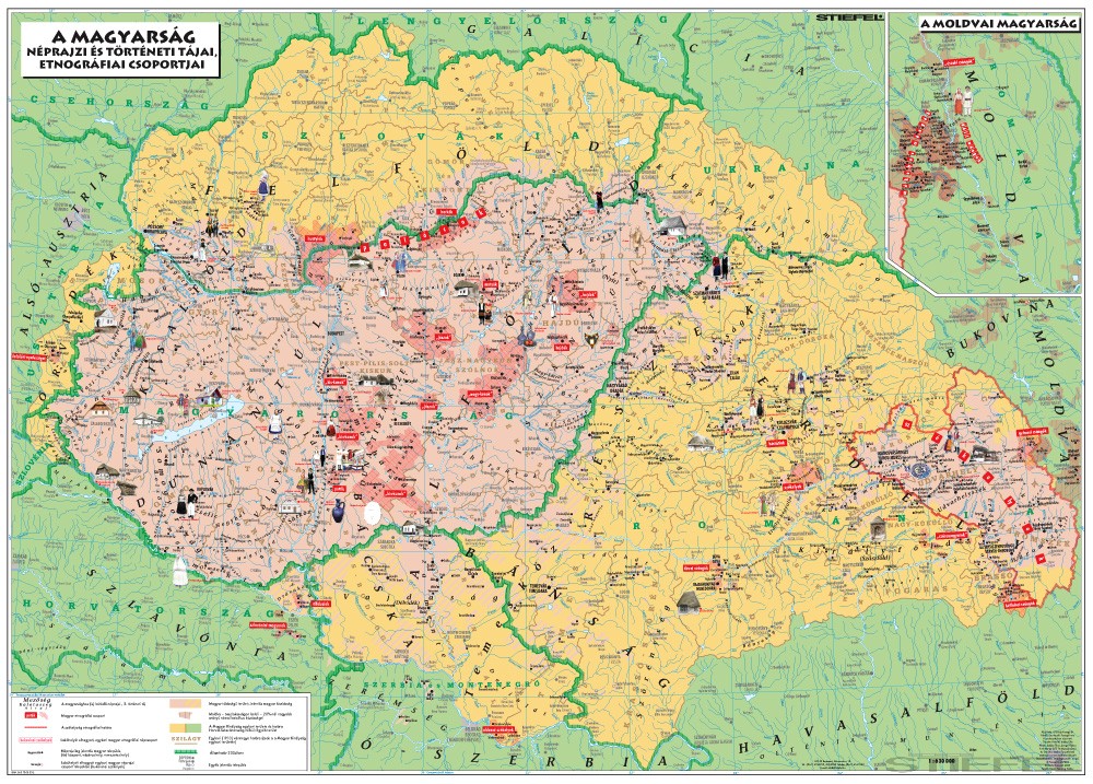 térkép Magyar néprajzi térkép DUO térkép