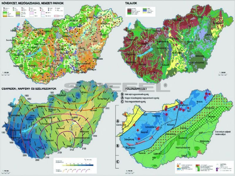 tematikus térkép Magyarország közigazgatása és közlekedése DUO tematikus térkép