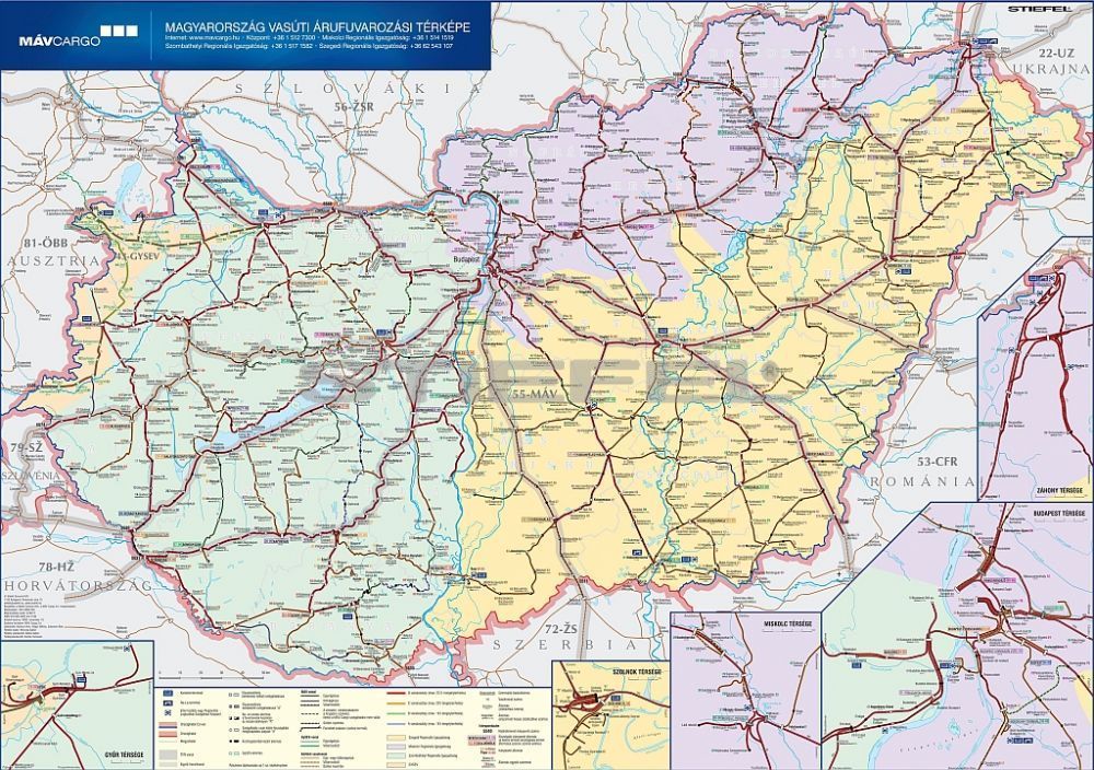 magyarország térkép vasút Magyarország vasúti árufuvarozási térképe   Iskolaellátó.hu magyarország térkép vasút