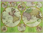 Antik Föld térkép könyöklő