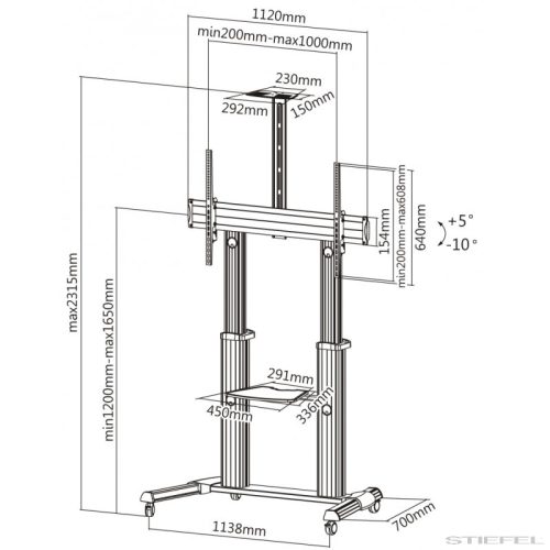 Reflecta 100VC-Shelf guruló állvány LCD-hez