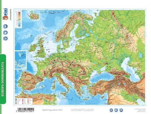 Európa domborzata + Európa közigazgatási térkép fixi tanulói munkalap