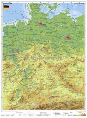 Németország, domborzati + vaktérkép DUO (német nyelvű)