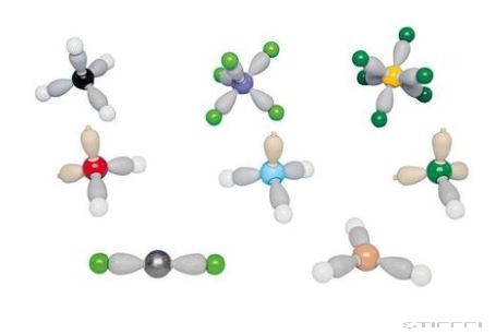 Molekula alakok - elektron taszító elmélet építőkészlet, 8 db