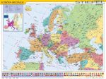 Európa országai és az Európai Unió térképe fémléces