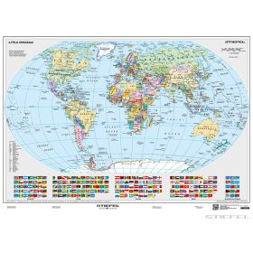   A Föld országai zászlókkal iskolai földrajzi falitérkép (100 x 70 cm)