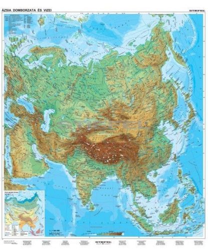 Ázsia domborzata + politikai térképe DUO