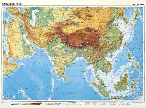 Dél-Ázsia domborzata + politikai térképe DUO