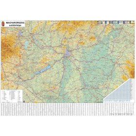 Magyarország autótérkép fóliázott lécezett