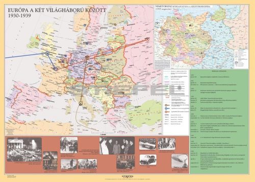 Európa a két világháború között iskolai történelmi falitérkép DUO 