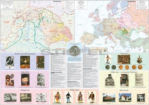 Az Erdélyi Fejedelemség iskolai történelmi falitérkép DUO