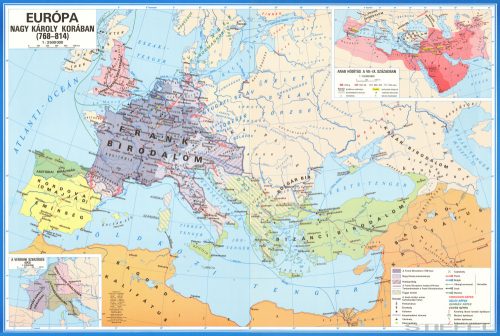 Európa Nagy Károly korában iskolai történelmi falitérkép