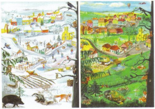 Tavasz, Nyár, Ősz, Tél évszakok és Változó világ öt részes oktatótabló csomag