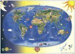 Gyermek világtérkép fóliás-fémléces
