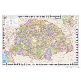   A Magyar Szent Korona országai, fémléces iskolai történelmi falitérkép