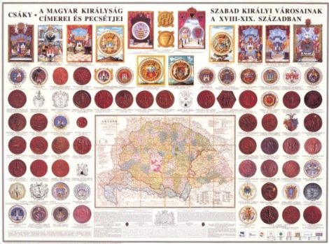 A Magyar Királyság szabad királyi városainak címerei és pecsétje poszter