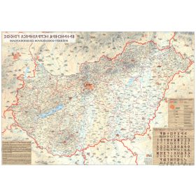   Magyarország rovásírás iskolai falitérkép (Rovásírás ABC-vel)