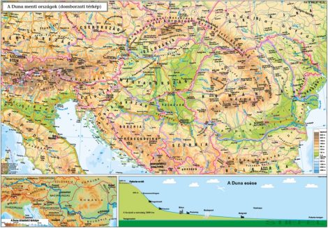 A Duna - menti országok ( domborzati térkép)