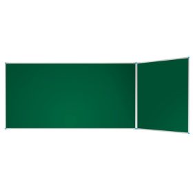   Szimpla oldalszárnyas zöld falitábla 200x100 cm + jobb oldalszárny: négyzetrácsos és hangjegyvonalas