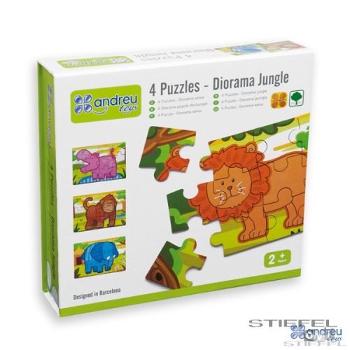 4 az egyben puzzle - A dzsungel állatai
