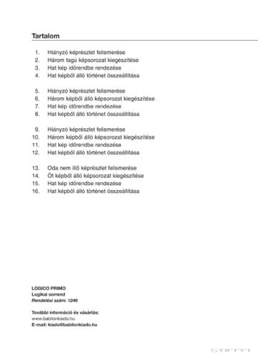 LOGICO Primo feladatkártyák Logikai sorrend