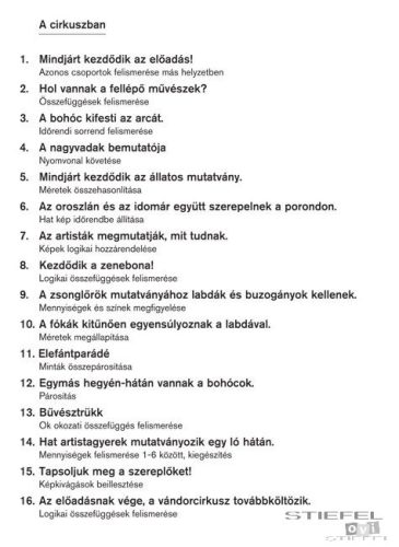 LOGICO Primo feladatkártyák A cirkuszban