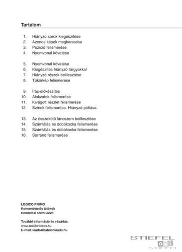 LOGICO Primo feladatkártyák Koncentrációs játékok