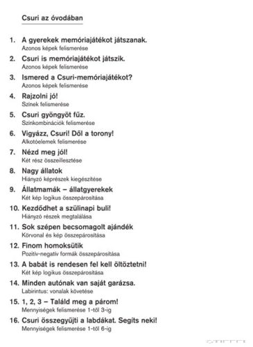 LOGICO Primo feladatkártyák Csuri az óvodában