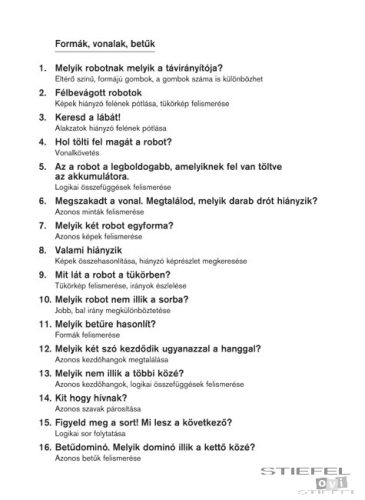 LOGICO Primo feladatkártyák Formák, vonalak, betűk