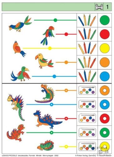 LOGICO Piccolo feladatkártyák Iskolakezdés: Formák - Minták - Mennyiségek