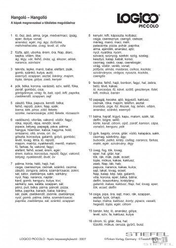 LOGICO Piccolo feladatkártyák Nyelvi képességfejlesztő: Hangoló - hangolló