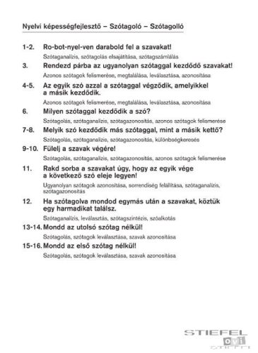 LOGICO Piccolo feladatkártyák Nyelvi képességfejlesztő: Szótagoló - szótagolló