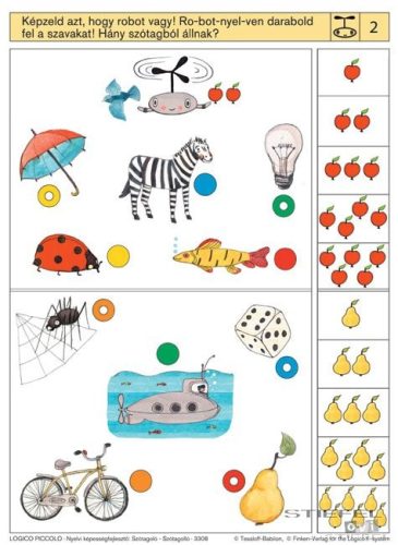 LOGICO Piccolo feladatkártyák Nyelvi képességfejlesztő: Szótagoló - szótagolló