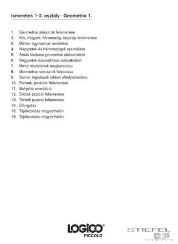 LOGICO Piccolo feladatkártyák Ismeretek 1-2. osztály: Geometria 1.