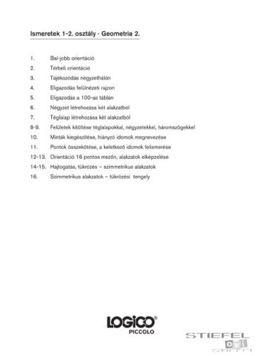 LOGICO Piccolo feladatkártyák Ismeretek 1-2. osztály: Geometria 2.
