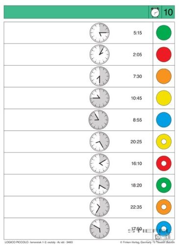 LOGICO Piccolo feladatkártyák Ismeretek 1-4. osztály: Az idő