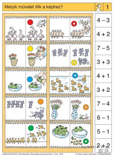 LOGICO Piccolo feladatkártyák Számfogócska: Összeadás és kivonás 20-ig 1. rész