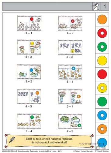 LOGICO Piccolo feladatkártyák Számfogócska: Összeadás és kivonás 20-ig 1. rész