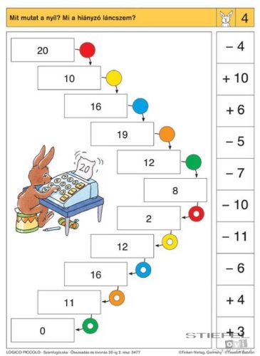 LOGICO Piccolo feladatkártyák Számfogócska: Összeadás és kivonás 20-ig 2. rész