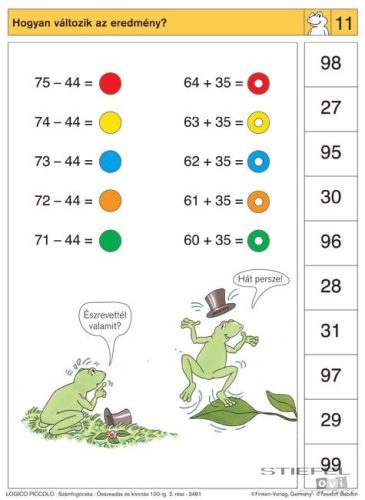 LOGICO Piccolo feladatkártyák Számfogócska: Összeadás és kivonás 100-ig 2. rész
