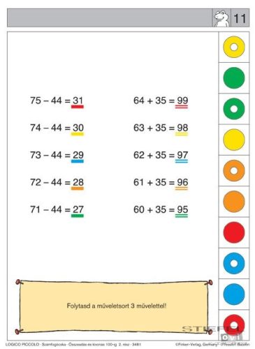 LOGICO Piccolo feladatkártyák Számfogócska: Összeadás és kivonás 100-ig 2. rész