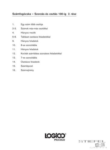 LOGICO Piccolo feladatkártyák Számfogócska: Szorzás és osztás 100-ig 2. rész