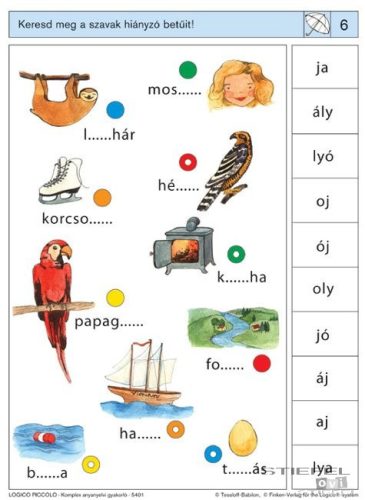 LOGICO Piccolo feladatkártyák Betűfogócska: Komplex anyanyelvi gyakorló