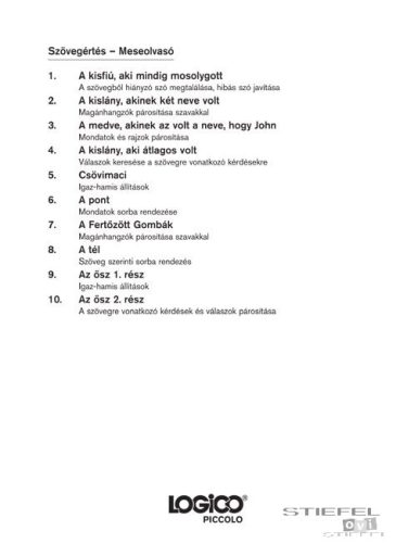 LOGICO Piccolo feladatkártyák Szövegértés: Szavak, mondatok, beszédhelyzetek