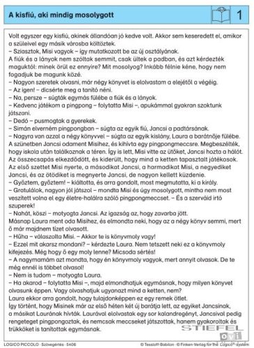 LOGICO Piccolo feladatkártyák Szövegértés: Meseolvasó