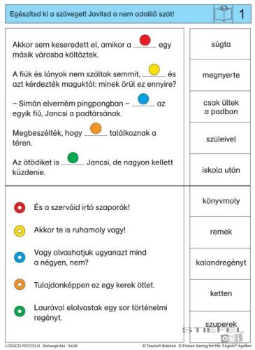 LOGICO Piccolo feladatkártyák Szövegértés: Meseolvasó