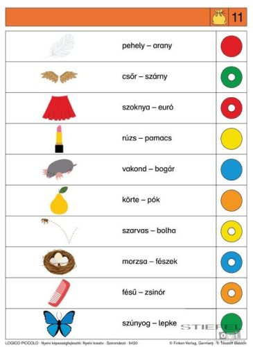 LOGICO Piccolo feladatkártyák Nyelvi képességfejlesztő: Nyelvi kreatív - Szórendező